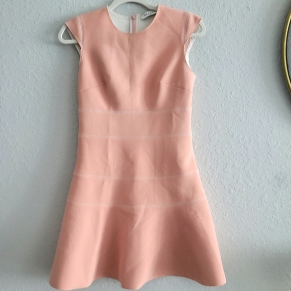 SANDRO Remind Rose Cindre Pink Tiered Fit And Flare Baby Pink Short Dress - Picture 7 of 11